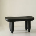 silenceafterrain - Low Solid Wood Bench & Side Table – Black Wabi-Sabi Accent
