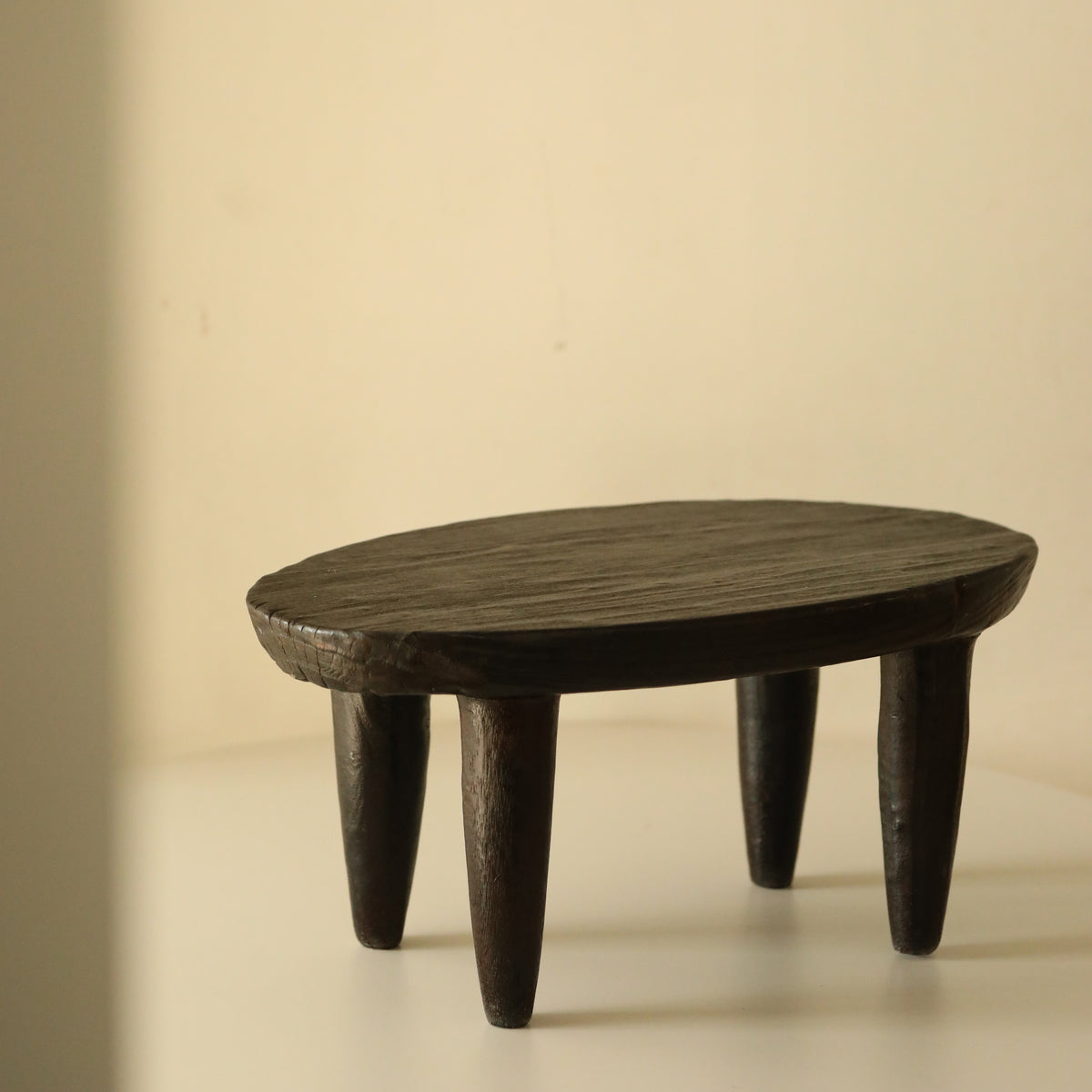silenceafterrain - Black Solid Wood Low Table – Wabi-Sabi Accent Piece
